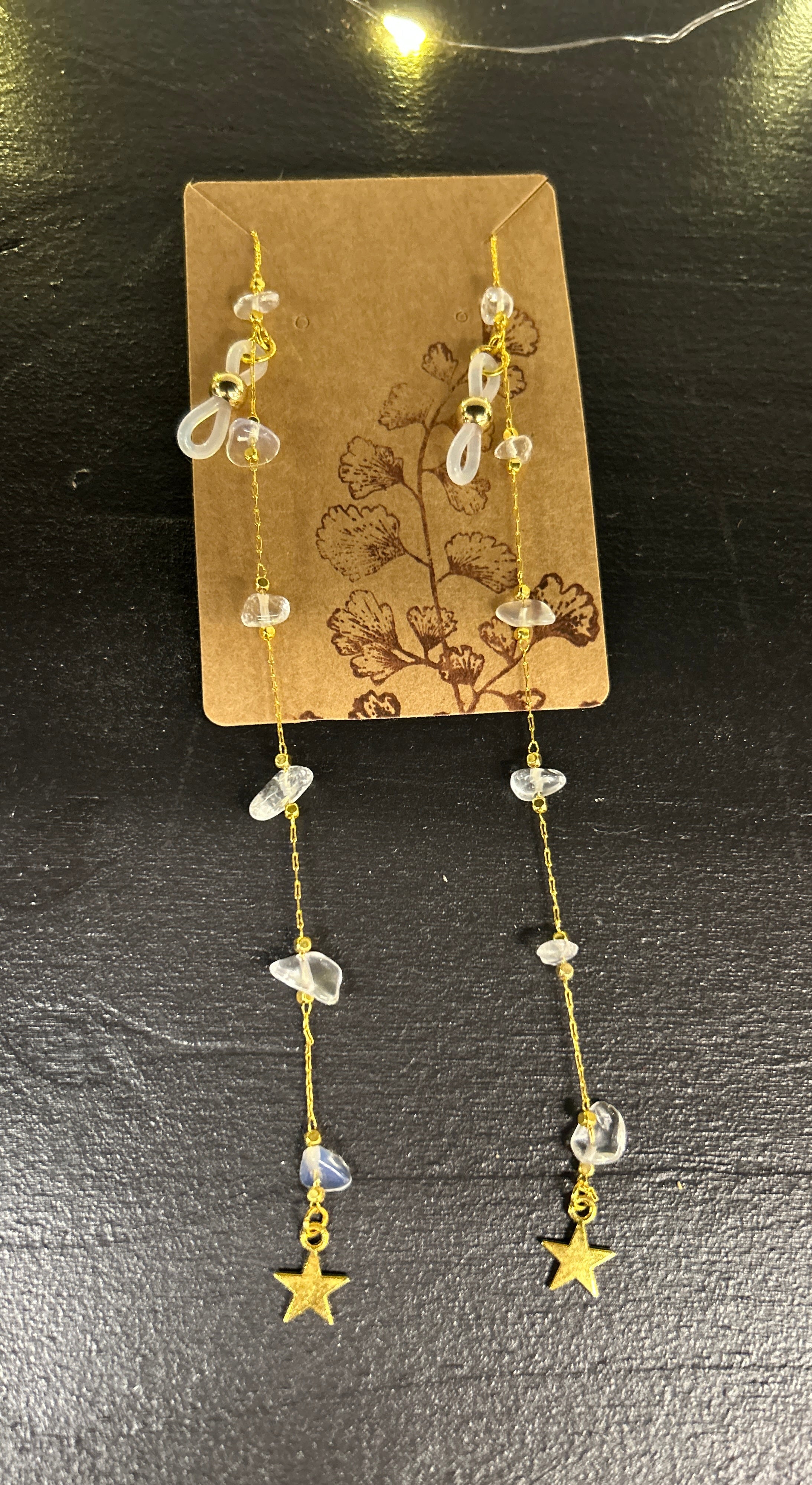 Gold & Opalite Eyeglass Chain