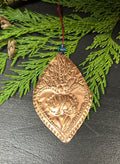 Hand-Embossed Sacred Heart Copper Holiday Ornament
