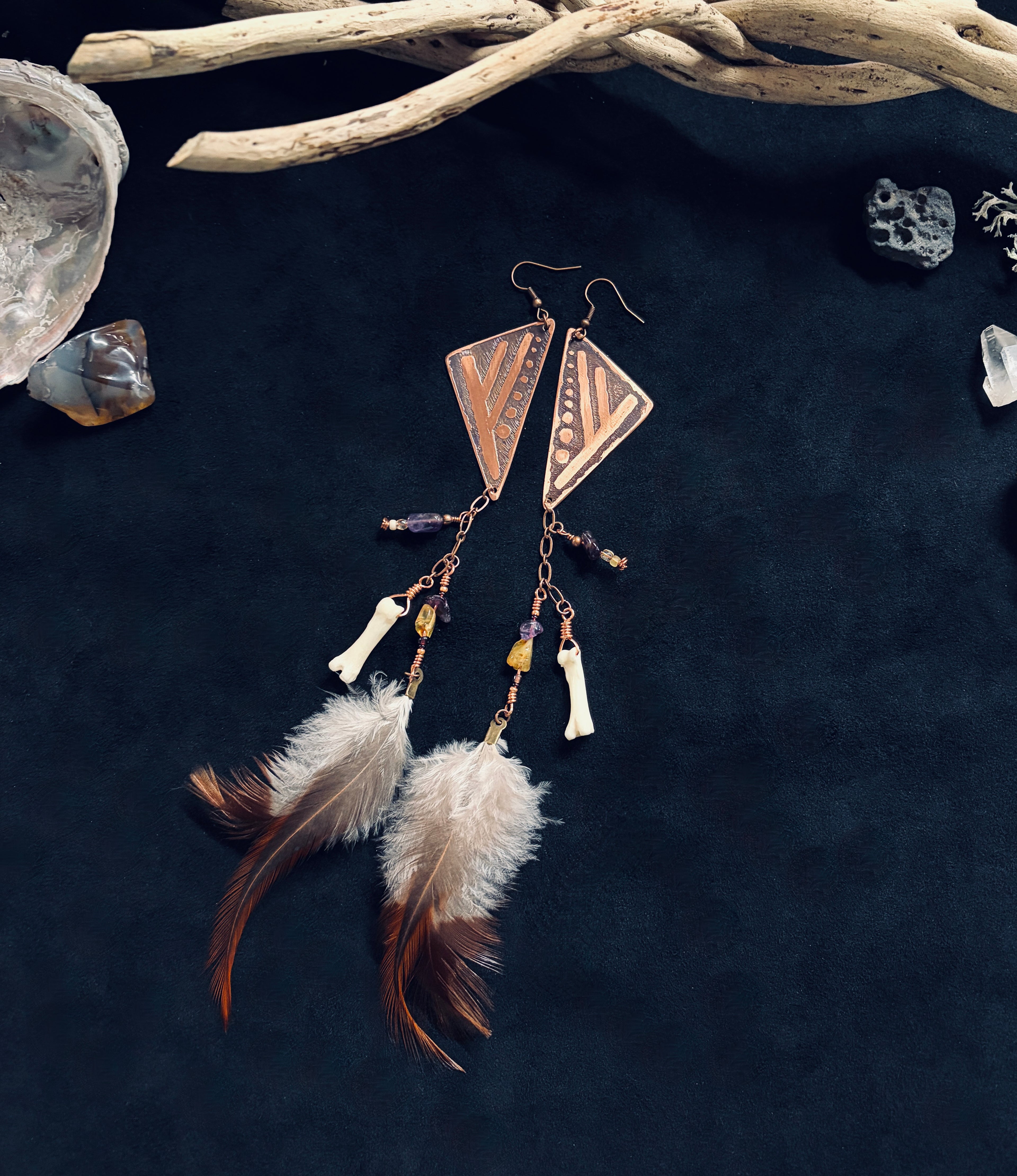 Wild Fehu Shoulder Duster Fringe Earrings