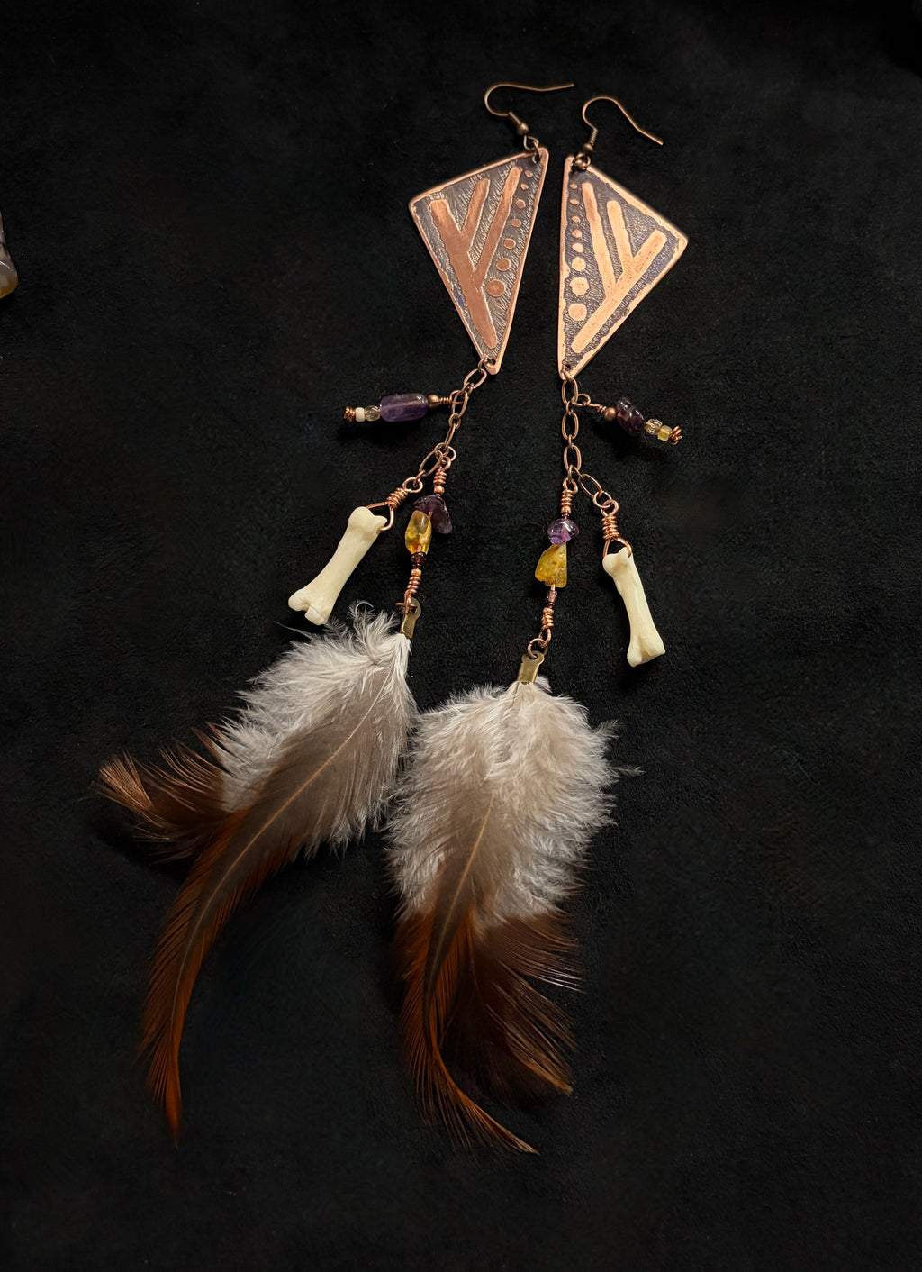 Wild Fehu Shoulder Duster Fringe Earrings