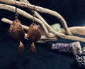 Etched Copper Forest Leaf Earrings