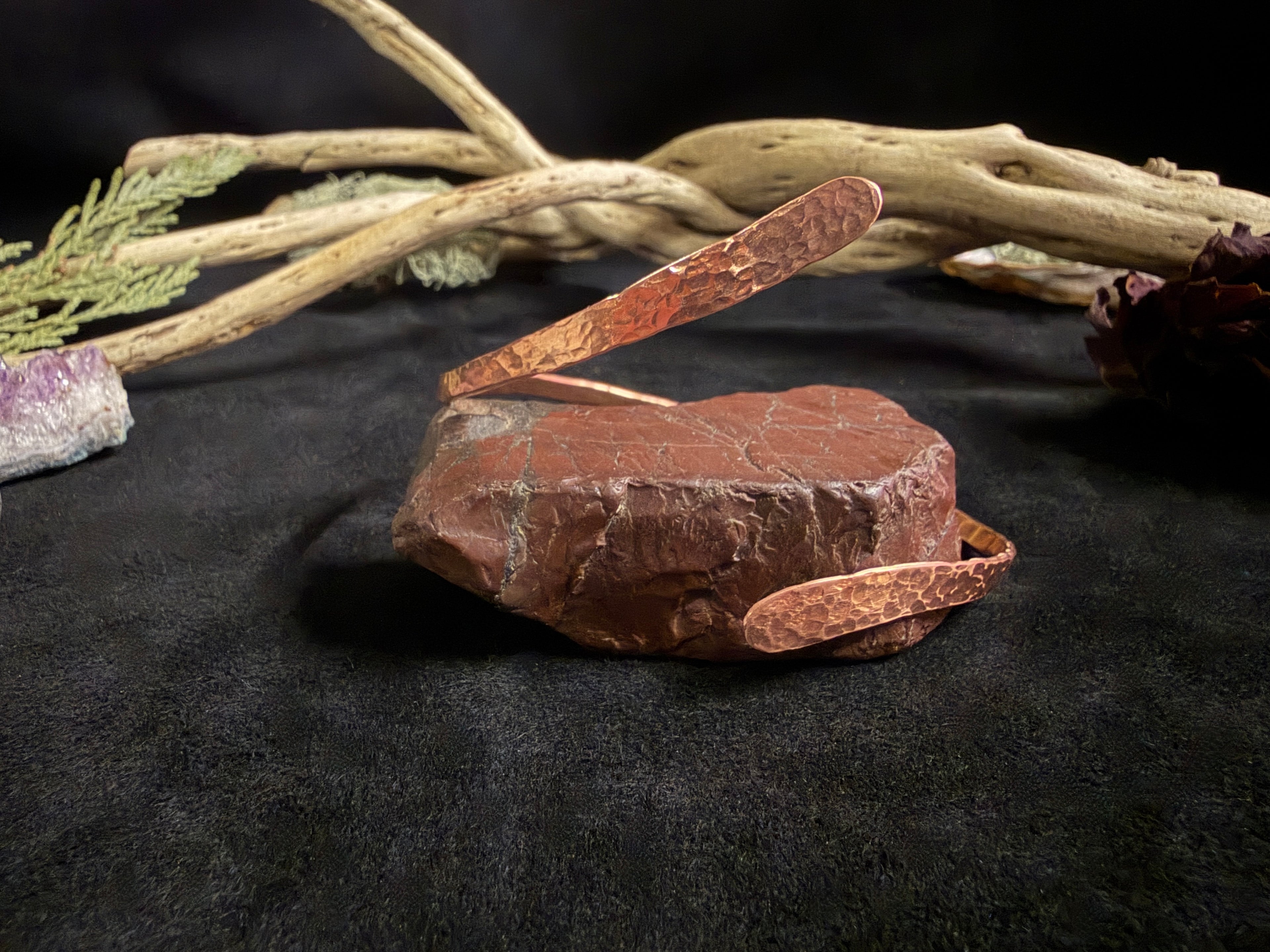 Hammered Copper Wrap Cuff Bracelet