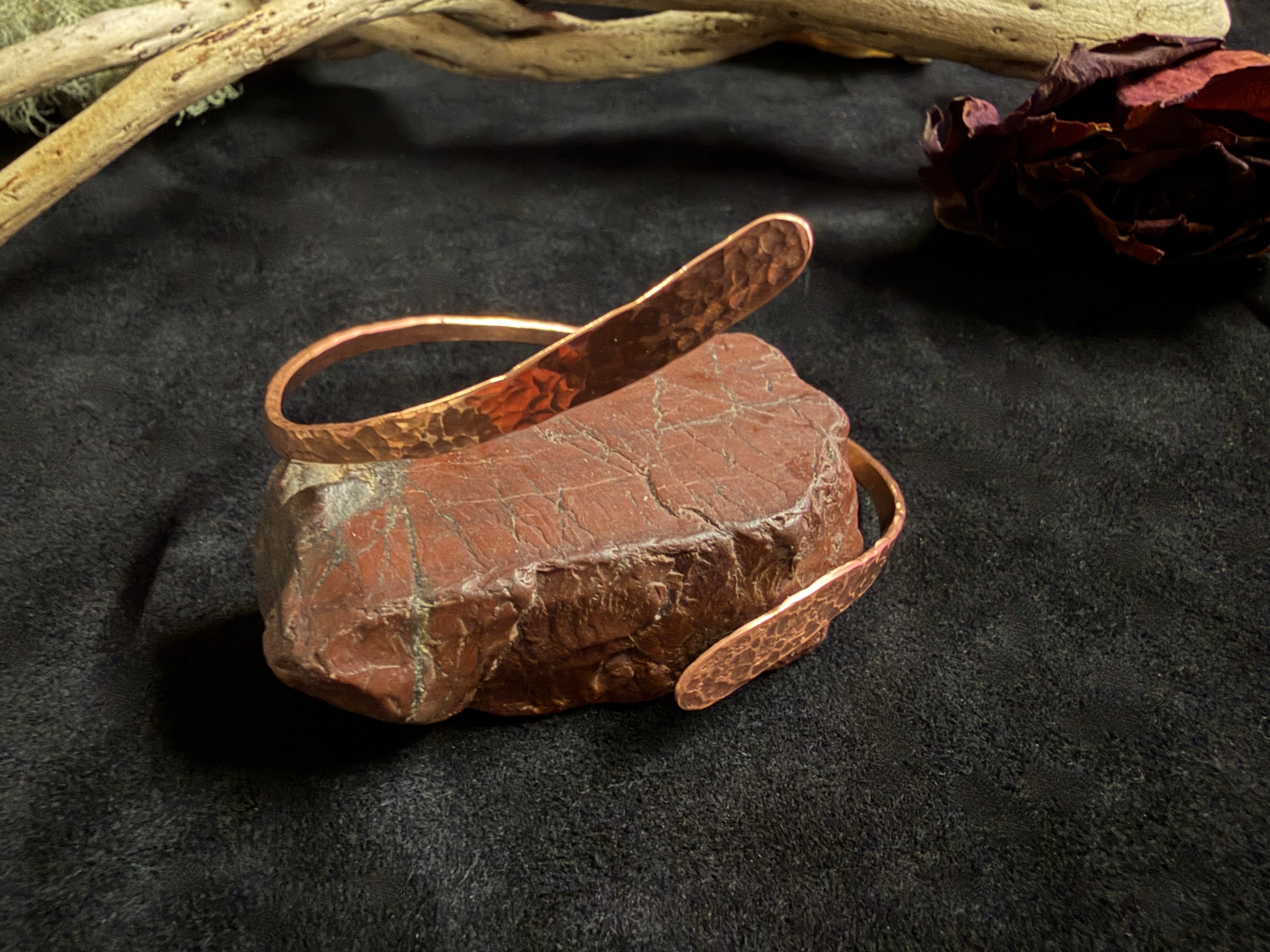Hammered Copper Wrap Cuff Bracelet