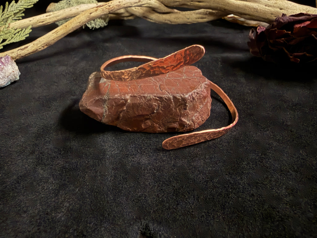 Hammered Copper Wrap Cuff Bracelet