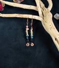 Long Tourmaline & Copper Coil Earrings