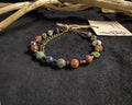 Indian & Moss Agate Adjustable Bracelet