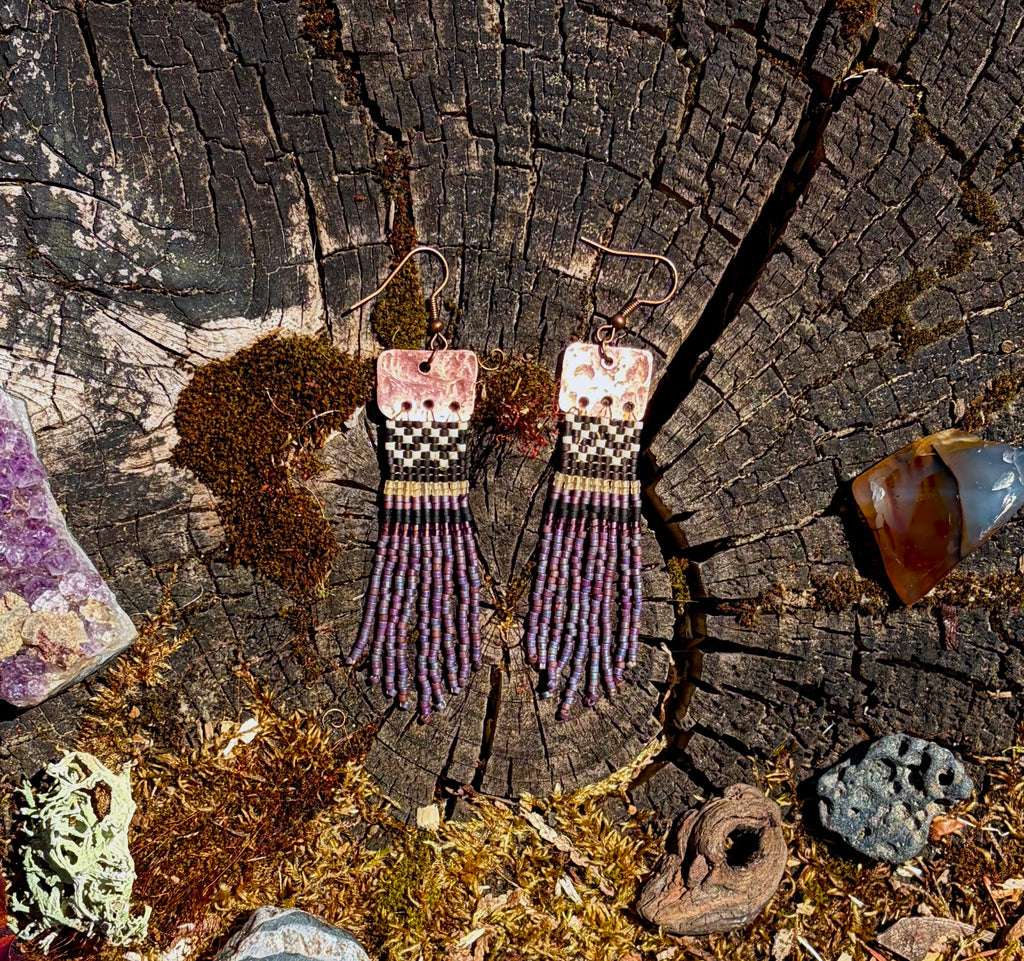 Storm Cloud Basket Weave Earrings