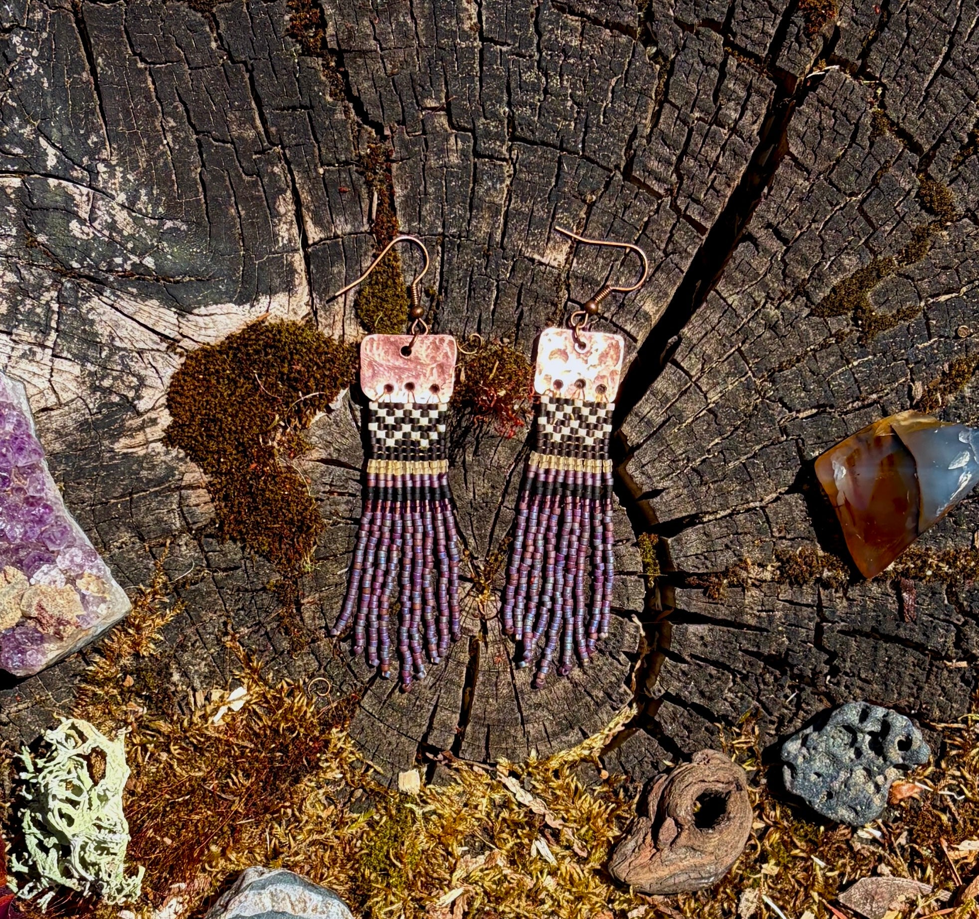 Storm Cloud Basket Weave Earrings