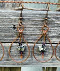 Hammered Copper Dalmatian Jasper Teardrop Earrings