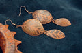 Etched Copper Forest Leaf Dangle Earrings — Handmade Boho Jewelry