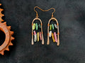 Hammered Copper Arch Earrings with Grade A Tourmaline — Handmade