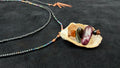 Nocturne | Tourmaline, Shell & Copper Multi-Strand Drape Necklace — Handmade Boho