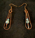 Handmade Copper & Amazonite Drop Earrings with Antique Glass Beads