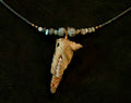 Labradorite & Copper Beaded Drape Necklace with Driftwood Pendant — Handmade