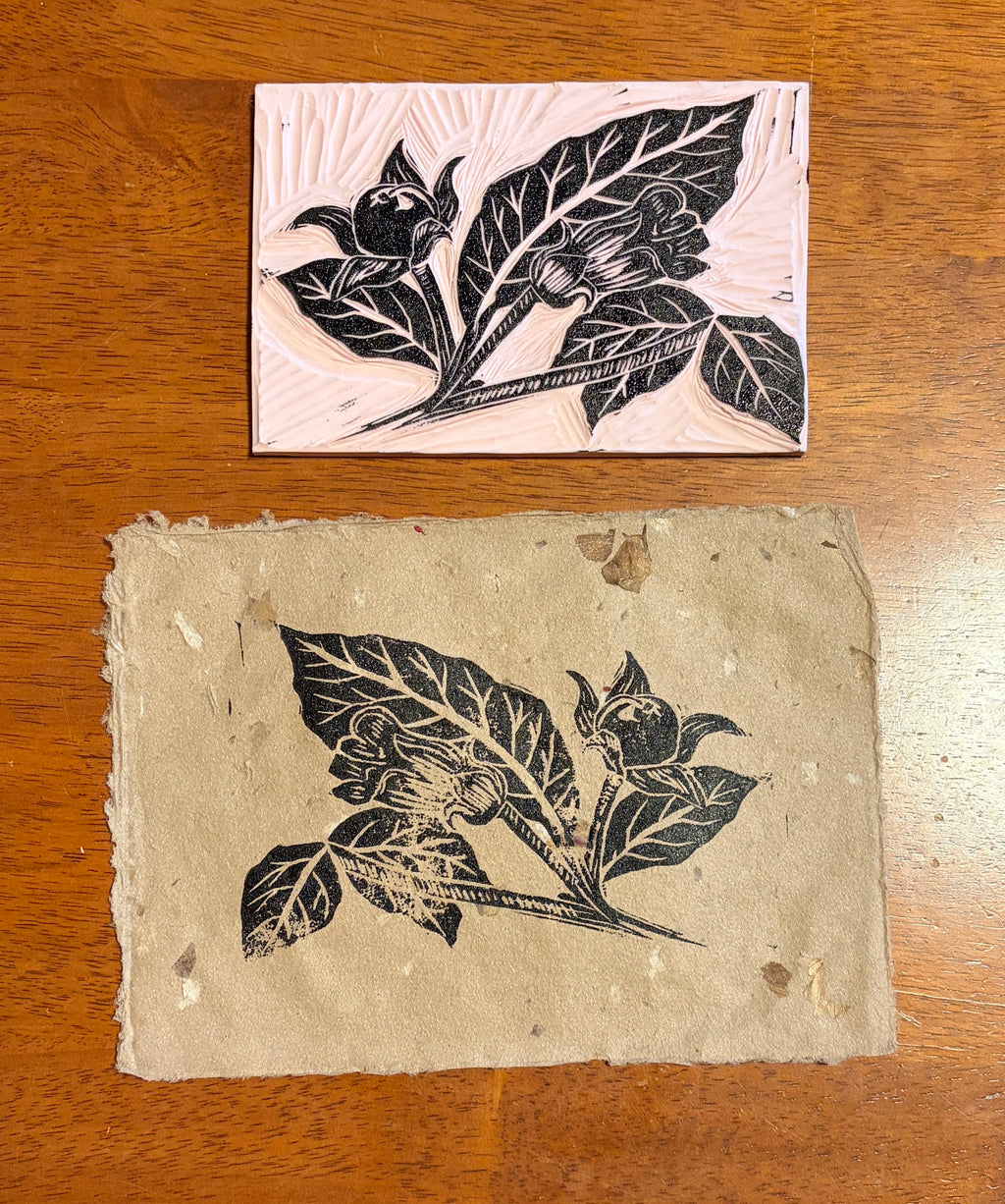 Deadly Nightshade | Poison Garden Original Block Print, Handmade Paper Edition 1/1