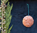 Botanical Triskele Christmas Ornament | Hand Embossed Copper Folk Art Decor