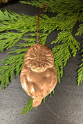 Hand-Embossed Seed Pod Copper Holiday Ornament