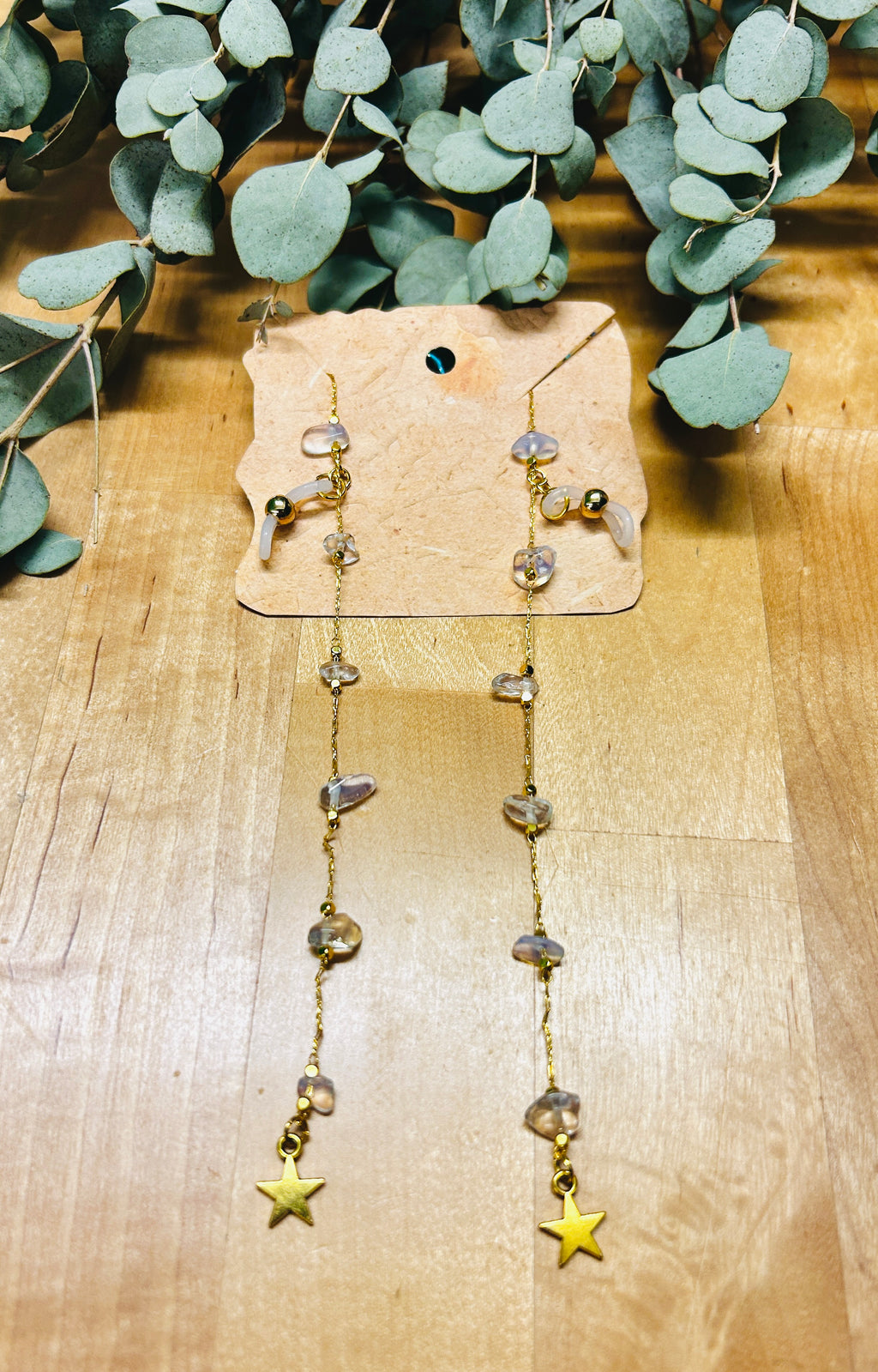 Gold & Opalite Eyeglass Chain