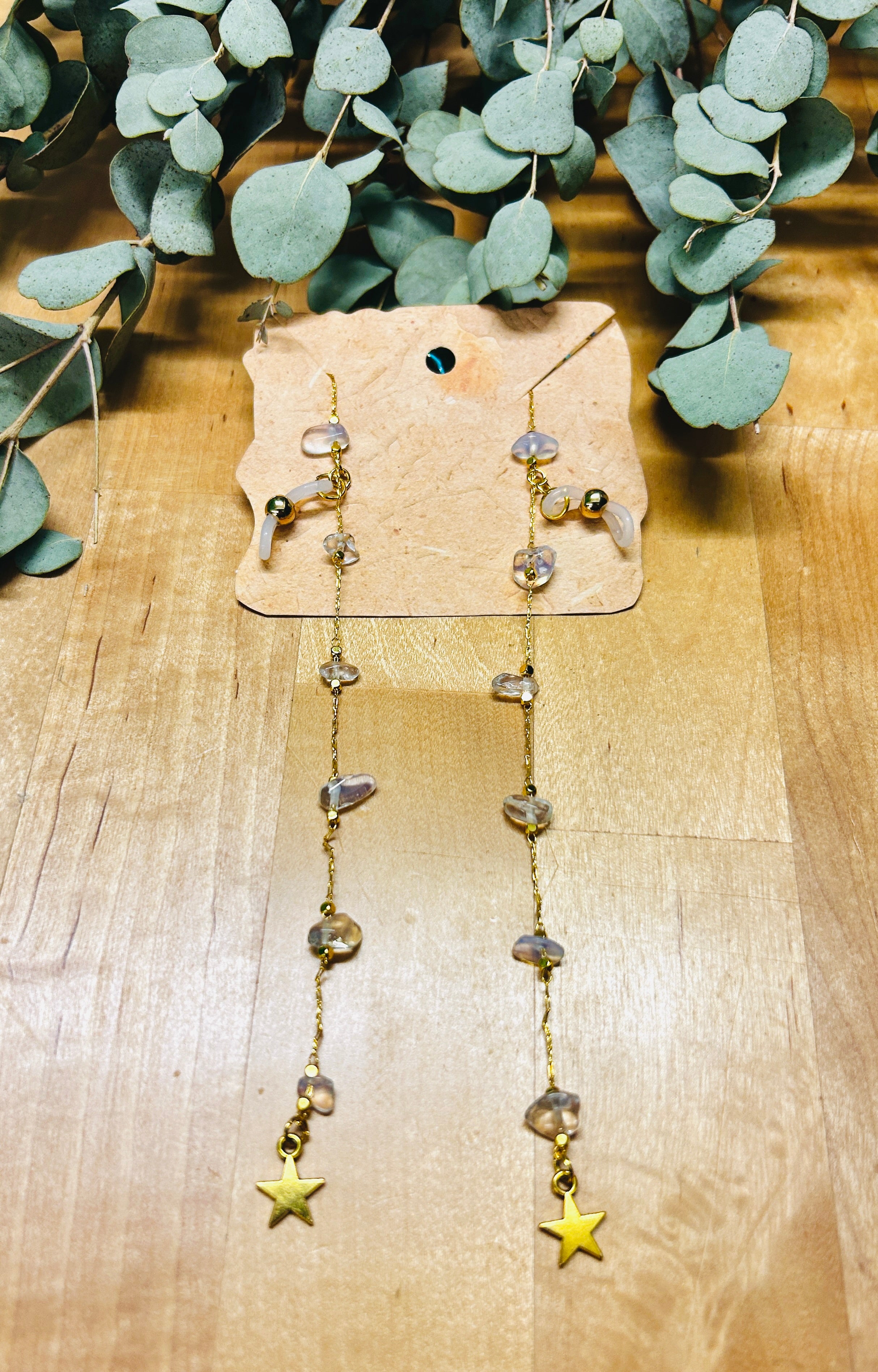 Gold & Opalite Eyeglass Chain