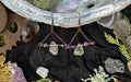 Raw Citrine & Amethyst Copper Triangle Earrings