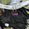 Copper & Amethyst Teardrop Earrings