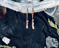 Labradorite & Black Spinel Copper Paddle Earrings