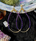 Violet Skies Purple Beaded Teardrop Earrings — Handmade Delica Beadwork
