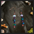 Indian & Moss Agate Dangle Earrings