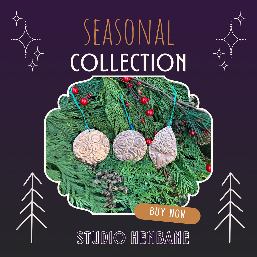 Hand-Embossed Sacred Heart Copper Holiday Ornament