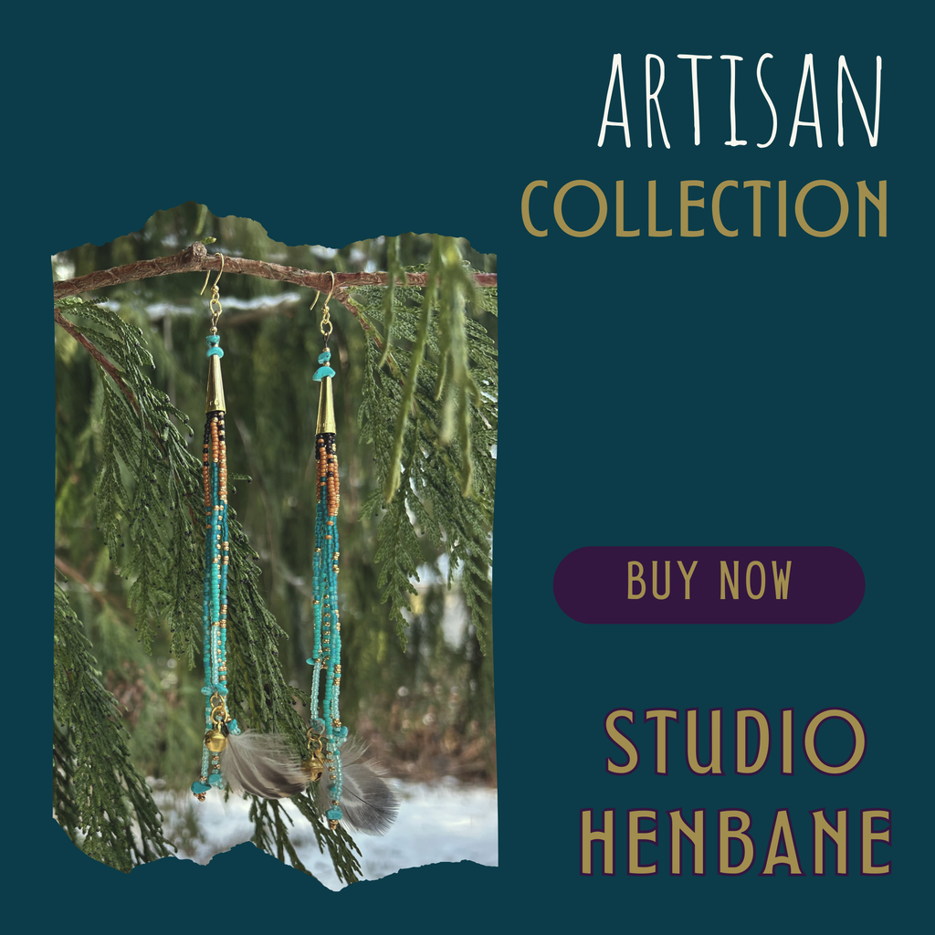 Ex-lg turq & gold fringe dangles with feathers